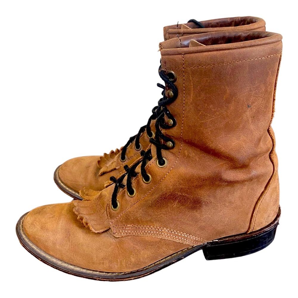 Vintage Laredo Leather Lace Up Size 9 Boots (fit 7.5-8.5)